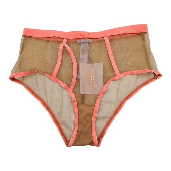 Savage X Fenty Womens 34DDD/Small Neon Nights Sheer Demi Bra and Boy Brief Set N - Picture 6 of 8